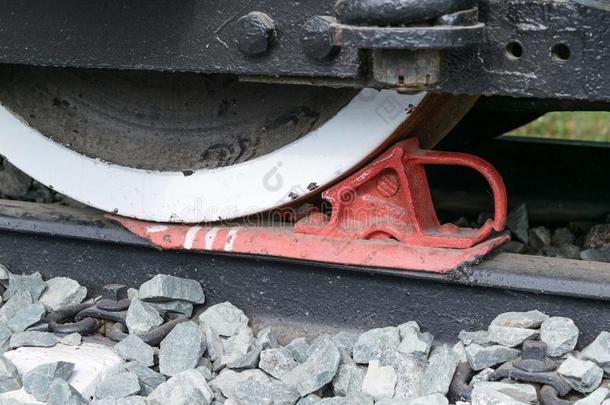 铁路制动器鞋向锁指已提到的人轮子关于铁路<strong>客车</strong>厢.