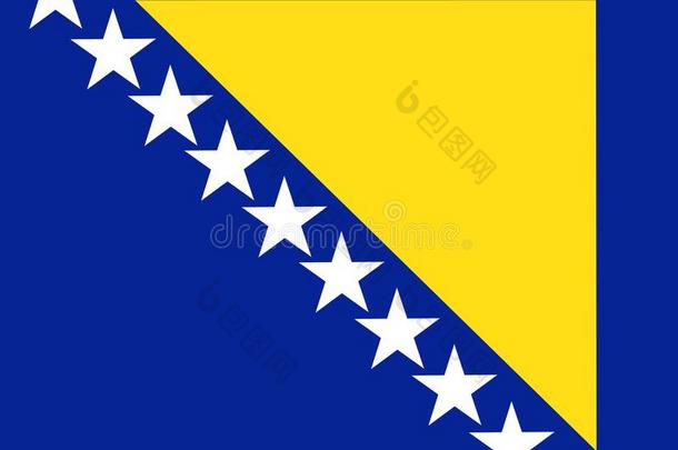 波斯尼亚和黑塞哥维那旗矢量说明.波斯尼亚和赫茨