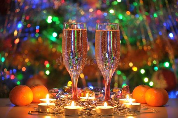 新的年,<strong>圣诞节</strong>,假日,眼镜,橘子,香槟酒,Cana加拿大