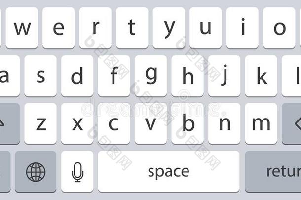现代的智能手机键盘关于字母表button的复数.可移动的键盘.