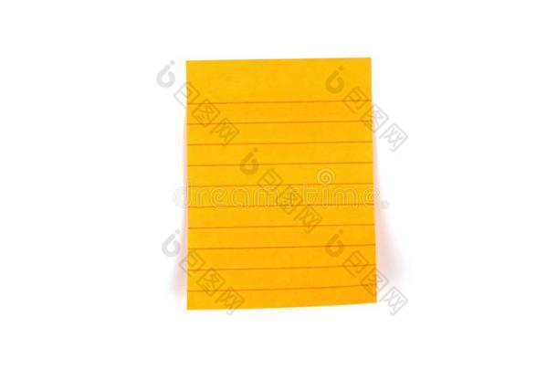 空白的桔子邮件笔记纸张贴物和线条向白色的后台
