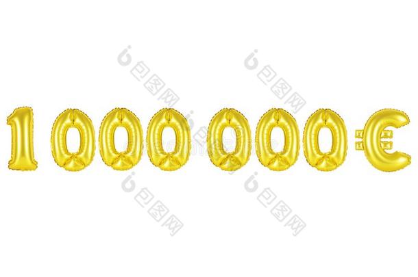 数字一百万使关于金色的需充气的气球是的三包图企业站