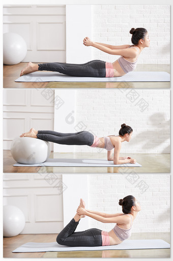 暖色室内瑜伽锻炼健身摄影图图片