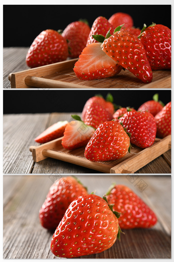 新鲜采摘草莓图片图片