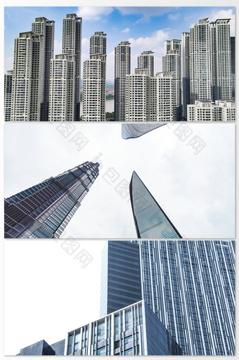 蓝色大气城市建筑公司企业高楼摄影图图片