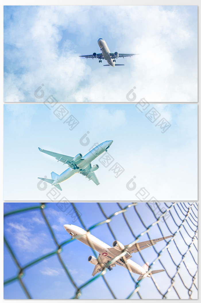 蓝天白云翱翔飞机图片图片