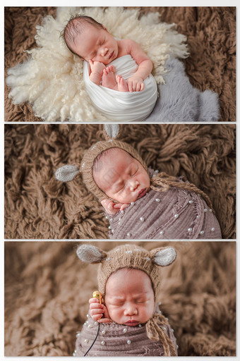 暖色温馨熟睡婴儿摄影图图片