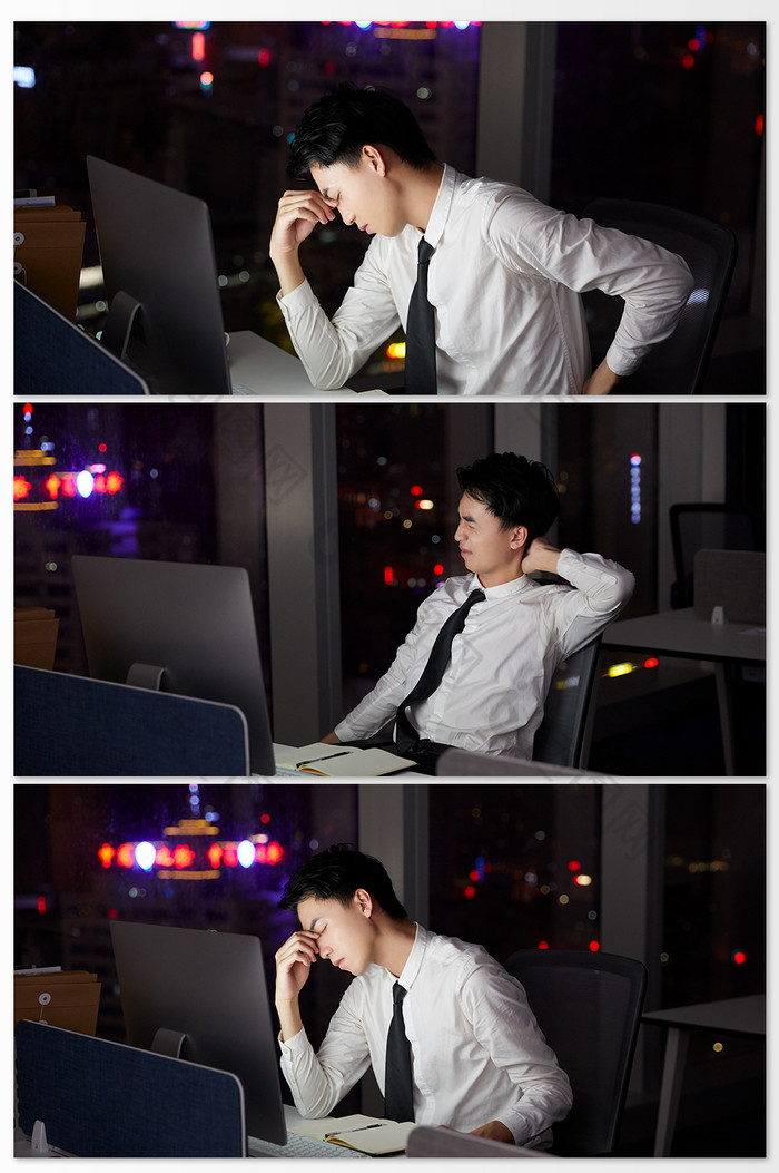 商务办公晚上加班摄影图片图片-包图网
