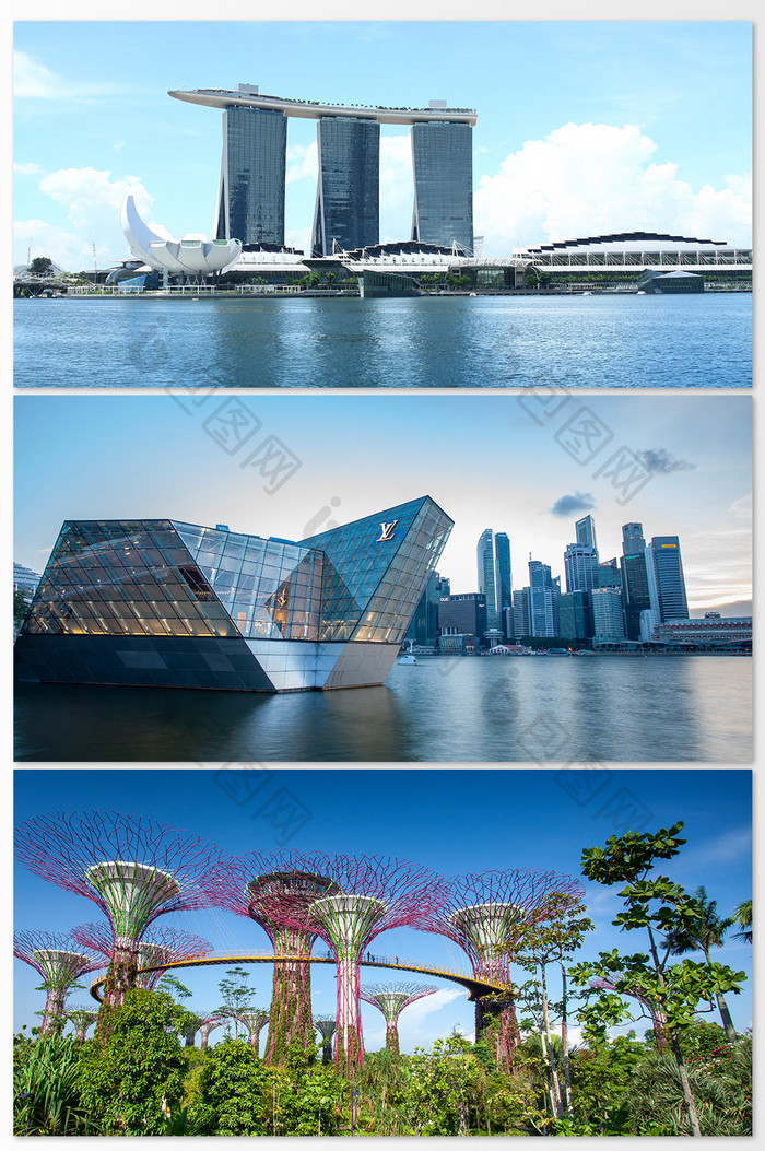 国外城市建筑新加坡摄影背景图