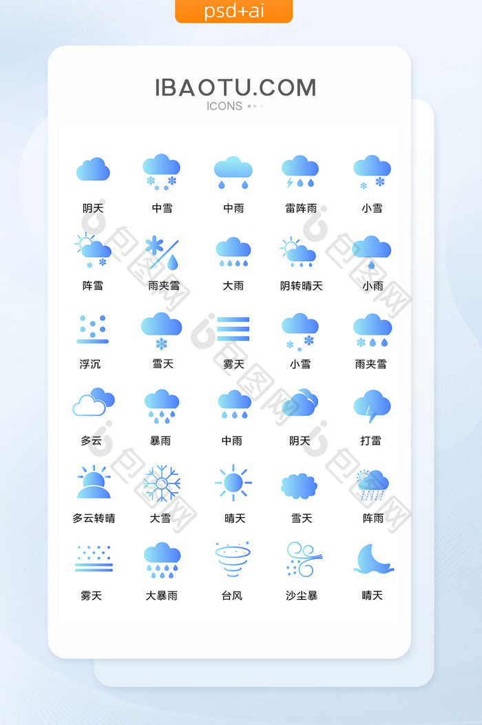 简约时尚手机天气主题icon图标