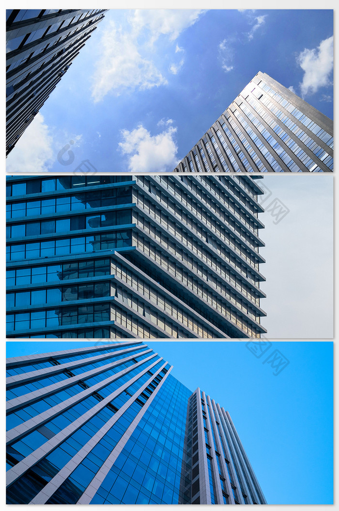 蓝色大气公司企业大楼商业办公玻璃楼摄影图