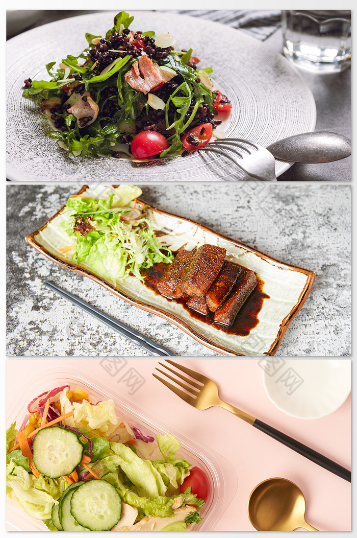 牛排蔬菜西红柿汉堡沙拉番茄酱生菜食物食材图片图片