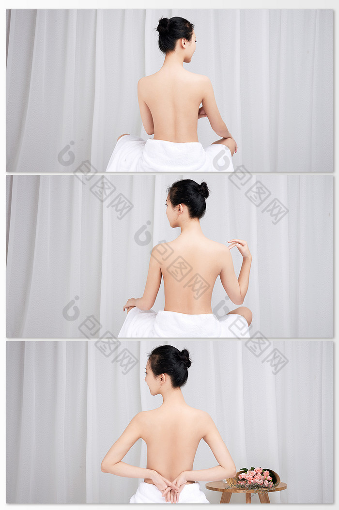 美容沙龙女性睡觉保健养生做spa摄影背景图片图片