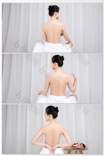 美容沙龙女性睡觉保健养生做spa摄影背景图片