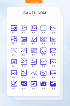 紫色扁平化图片图标icon