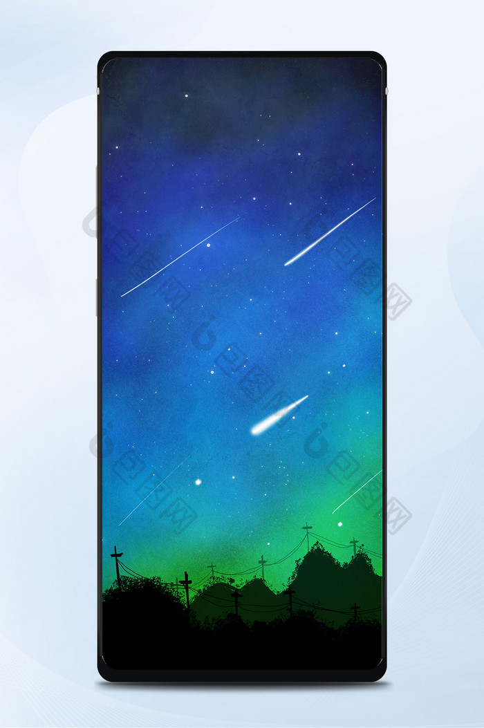 简约大气星空风格蓝色手机壁纸图片图片