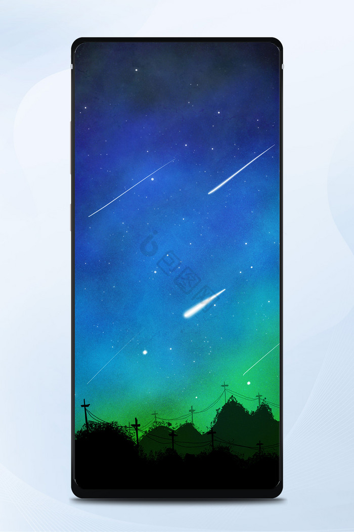 简约大气星空风格蓝色手机壁纸图片