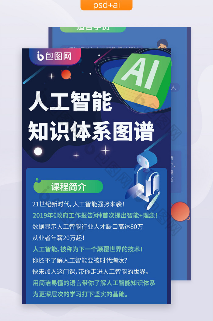 教育培训人工智能AI知识图谱h5信息长图