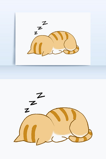 猫咪睡觉矢量图图片