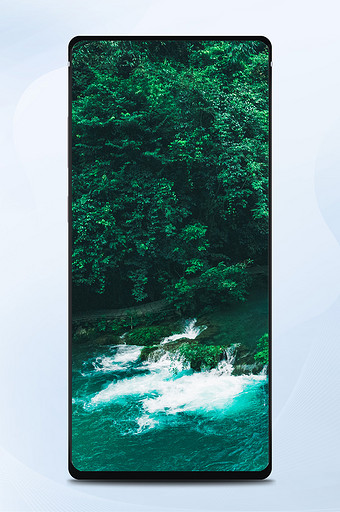 深林流水湖河自然风景手机壁纸图片