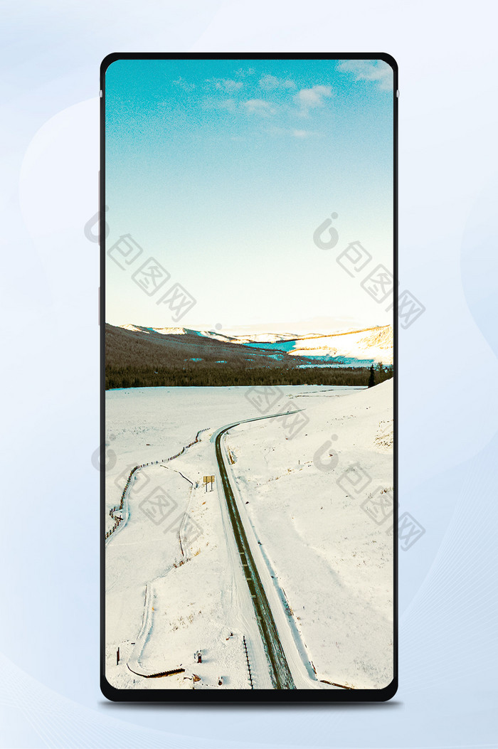 层峦雪山冬季雪景风景手机壁纸
