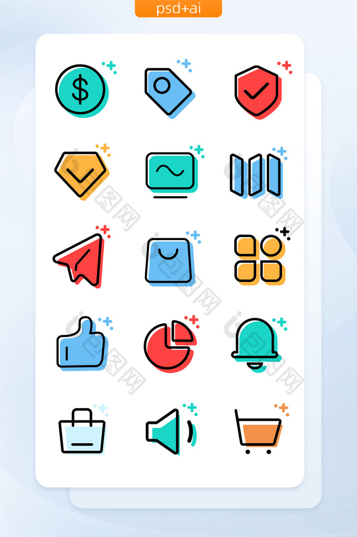 多色简约手机软件程序矢量主题icon图标图片图片