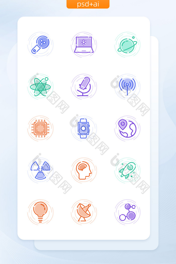 多色线性未来科技矢量素材图片图片