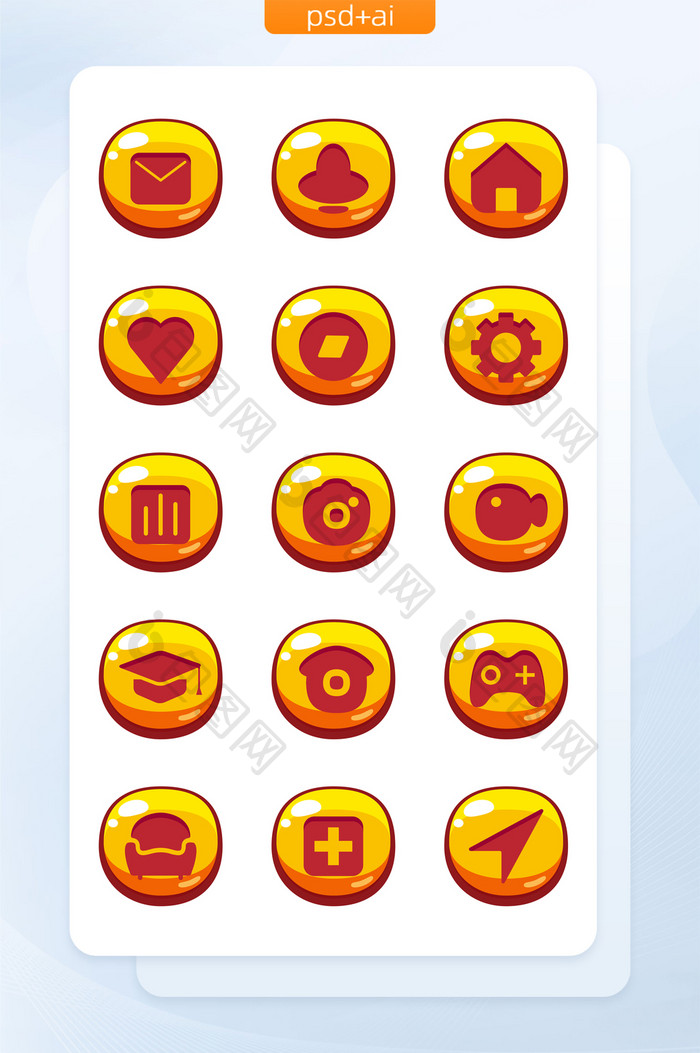 游戏风格手机界面游戏按钮主题icon图标