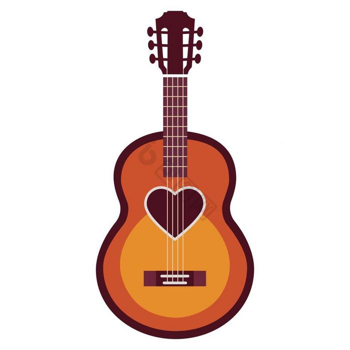 音乐爱好者的吉他插画