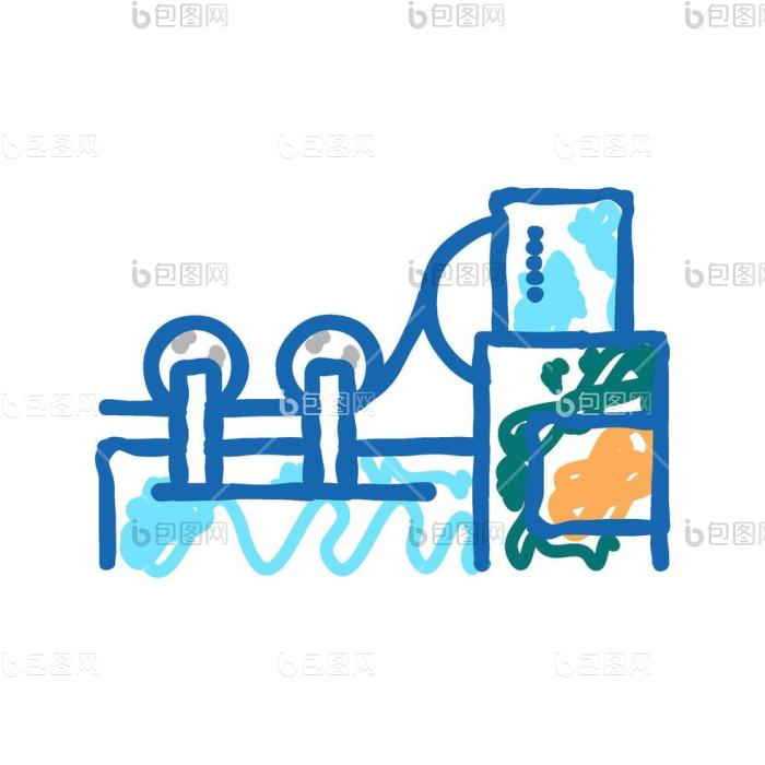 纸张卷绕系统图标涂鸦插图png下载-包图网