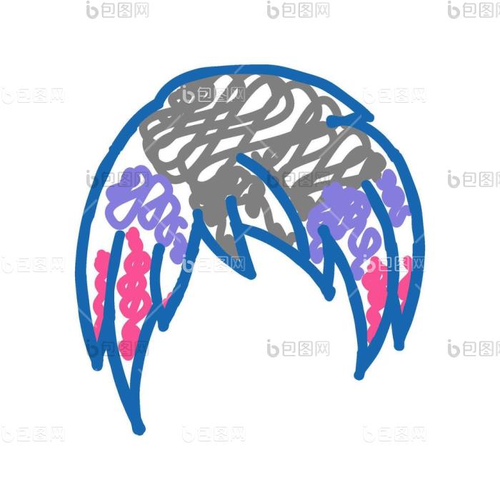 染发图标涂鸦插图png下载-包图网