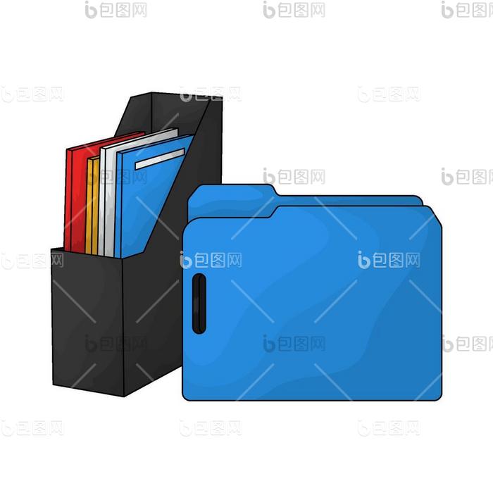 带有文件夹插图的文件png下载-包图网