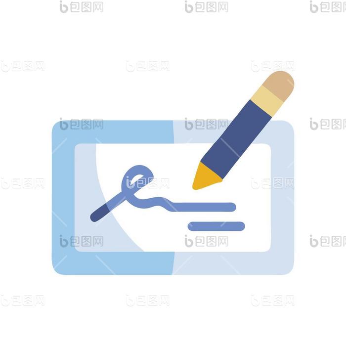 签署文件平面图标插图png下载-包图网
