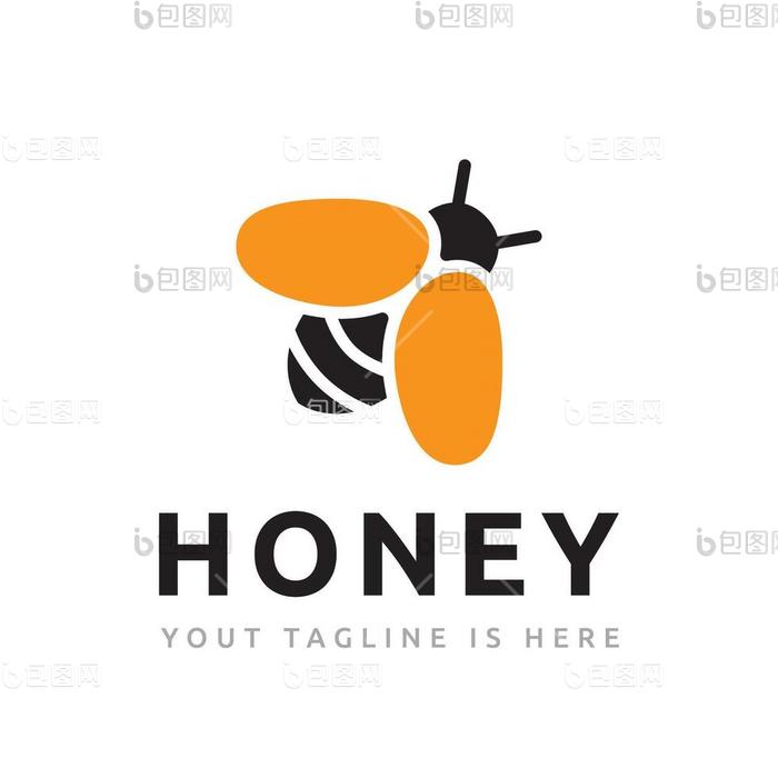 甜蜜蜂昆虫自然动物飞翼标志模板png下载-包图网