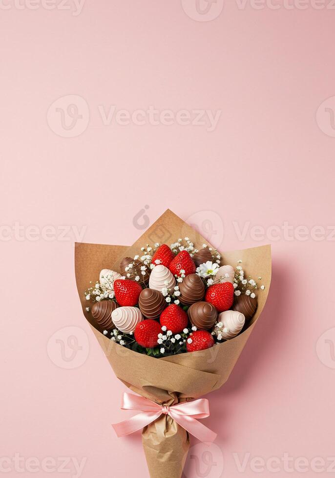 巧克力草莓花束世界巧克力日美味甜蜜放纵礼