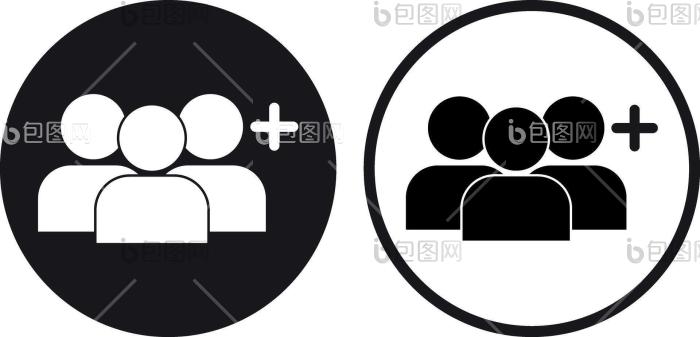 创建两种样式的新群组图标集创建群组图标添png下载-包图网