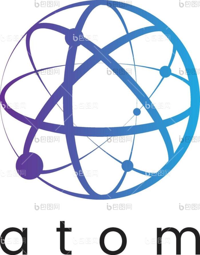 原子球标志原子结构标志的未来主义描绘png下载-包图网